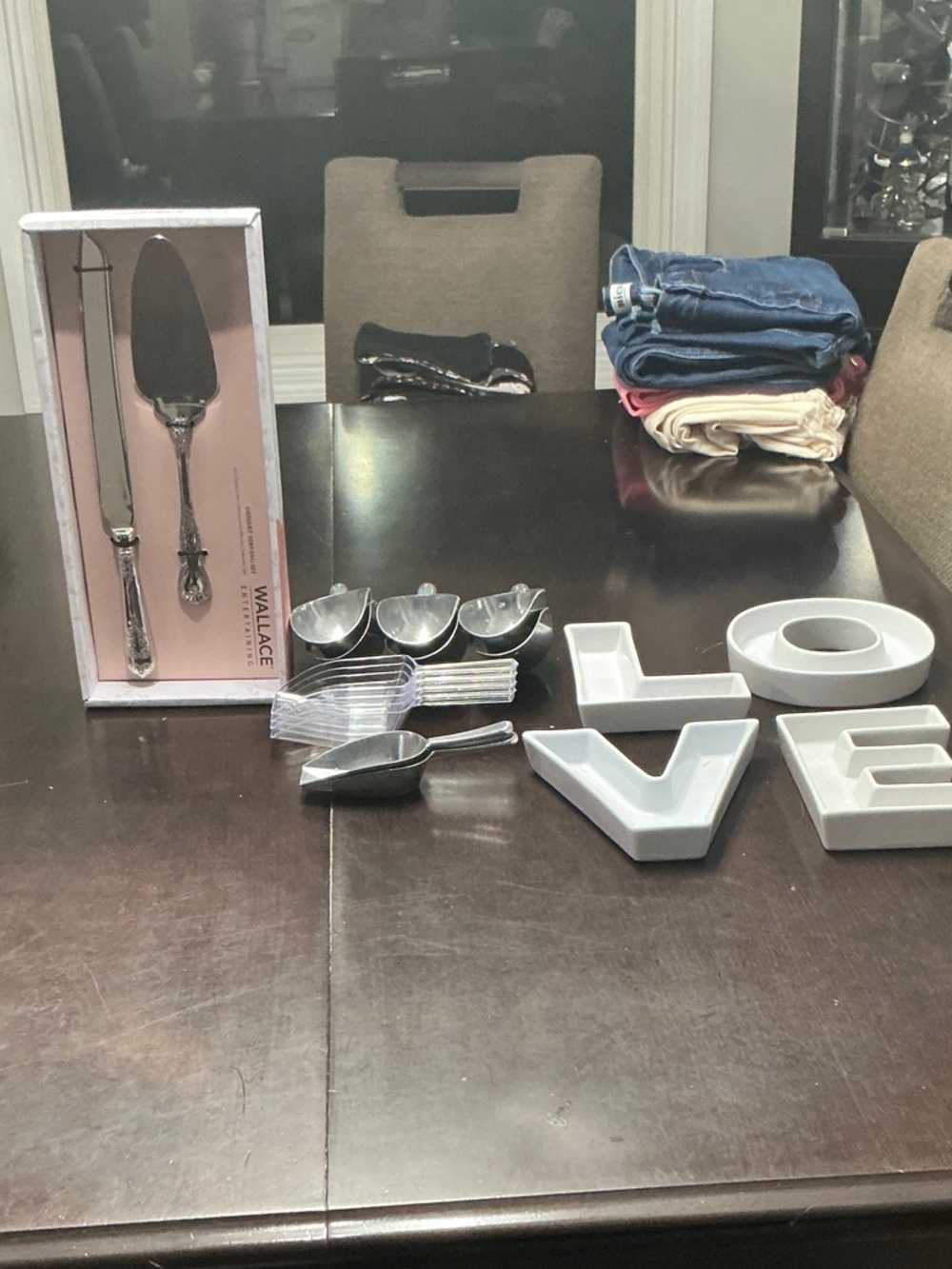 Stainless Steel Cake Server and Knife Set - Silver + Wedding decor & Scoops